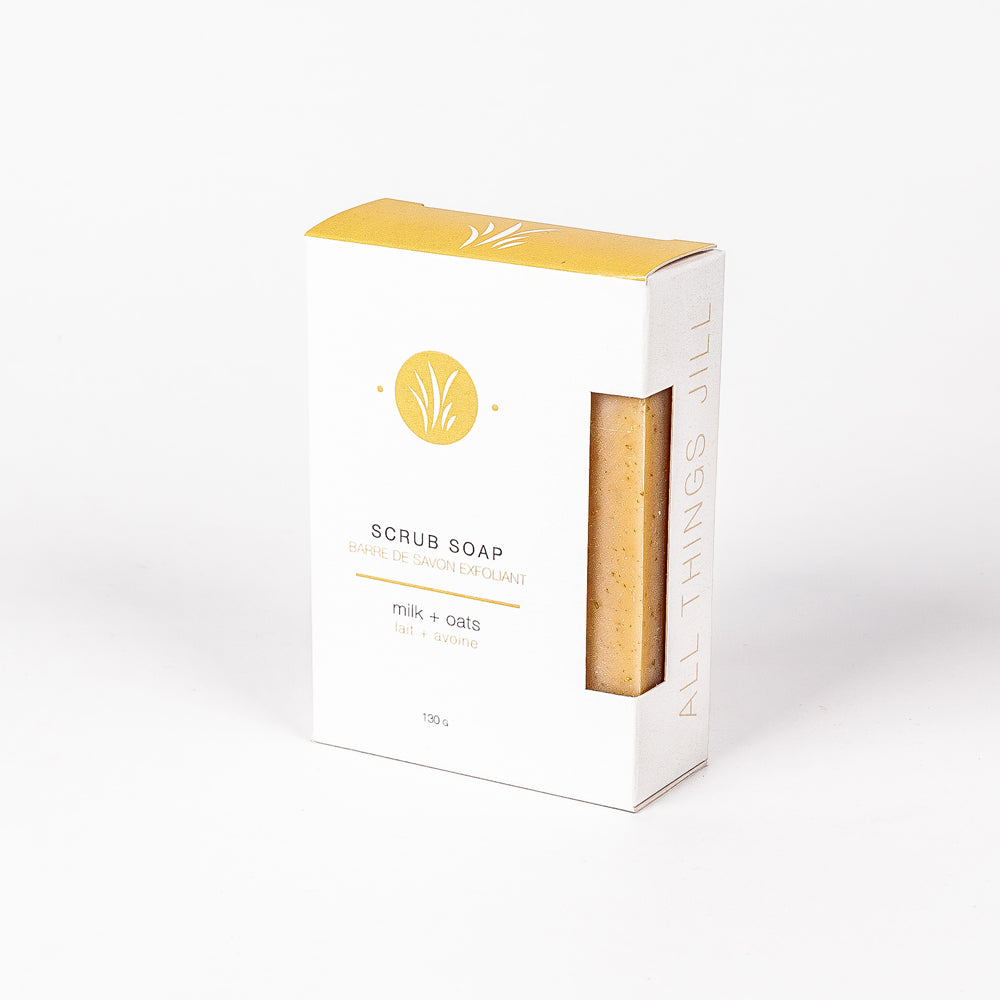 牛奶＋燕麥 磨砂手工皂 正面產品圖