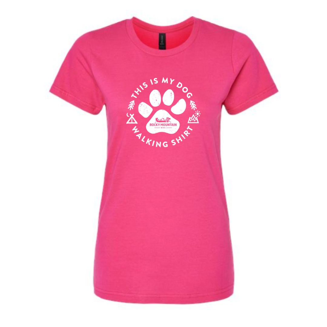 Rocky Mountain Dog Pink Women's Dog Walking T｜Shirt 狗狗用品 主產品圖