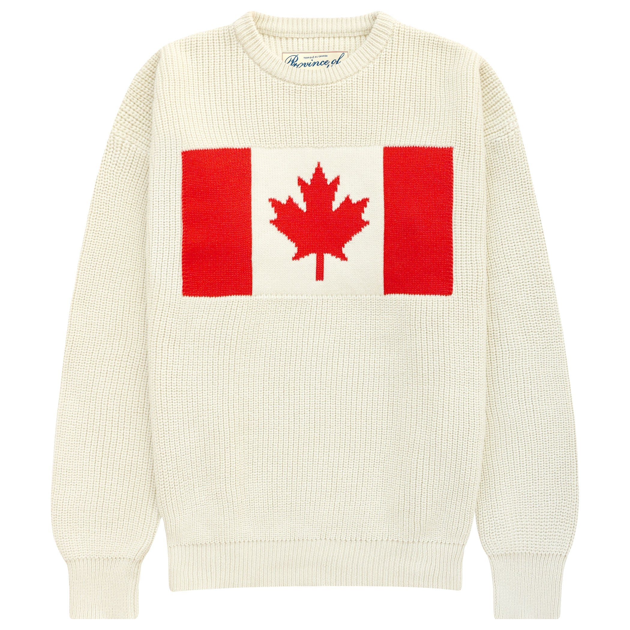 Province of Canada 加拿大國旗米白色純棉針織毛衣（男女同款）｜產品主圖