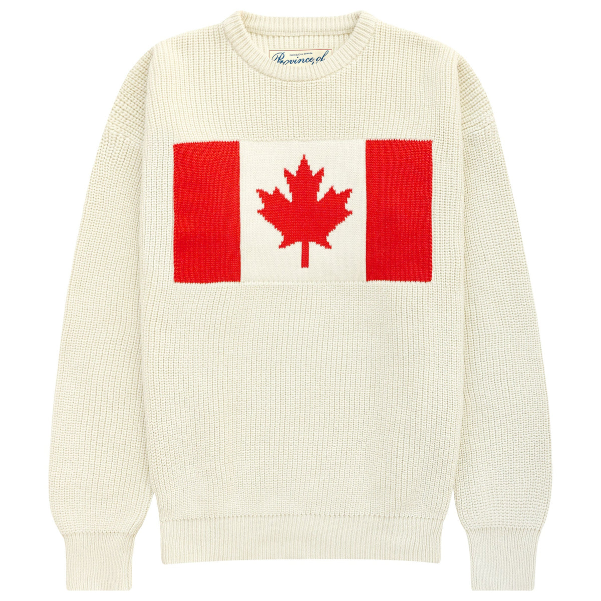 Province of Canada 加拿大國旗米白色純棉針織毛衣（男女同款）｜產品主圖