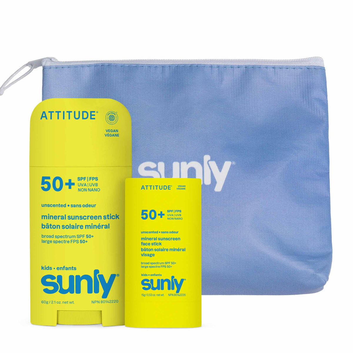 ATTITUDE Kids 礦物 Sunscreen Stick 雙件裝 Face & Body｜Spf 50 主產品圖