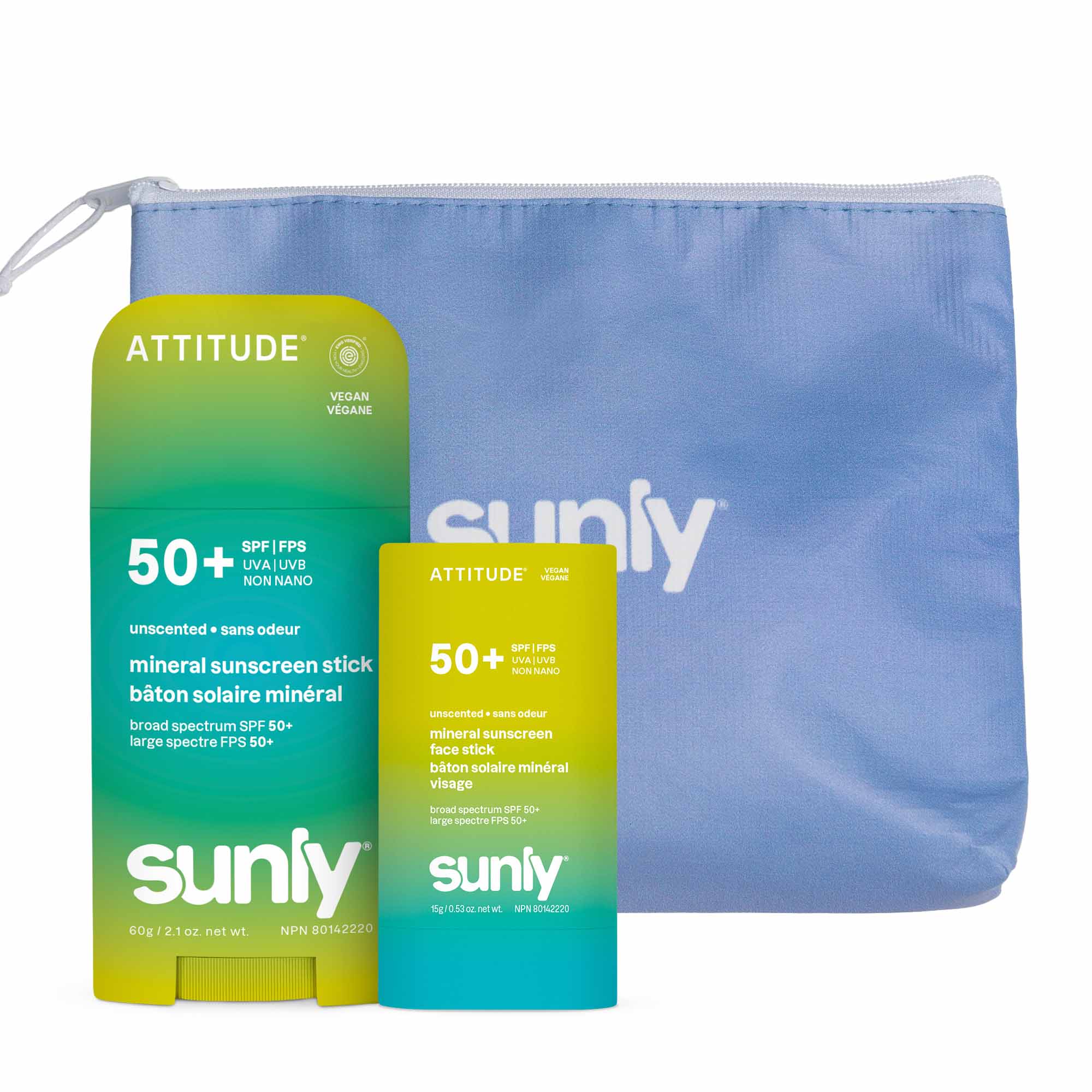 ATTITUDE 礦物 Sunscreen Stick 雙件裝 Face & Body｜Spf 50 主產品圖