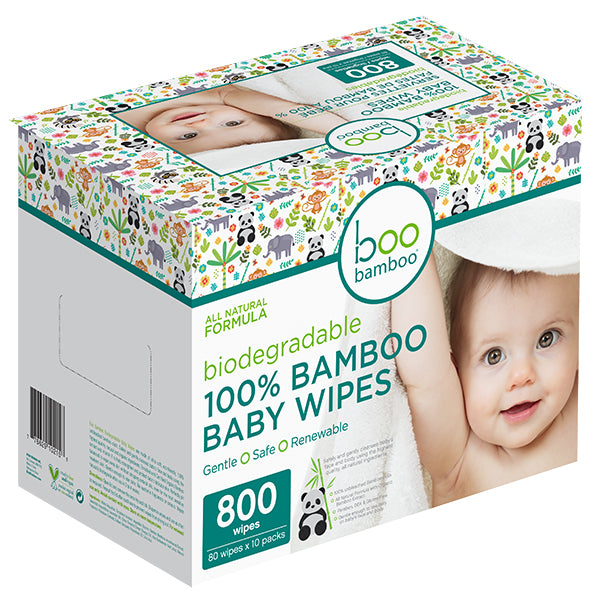 Hush Brands Baby Boo 竹纖維 Biodegradable 100% 竹纖維 嬰兒濕紙巾 Value Box｜800ct 主產品圖