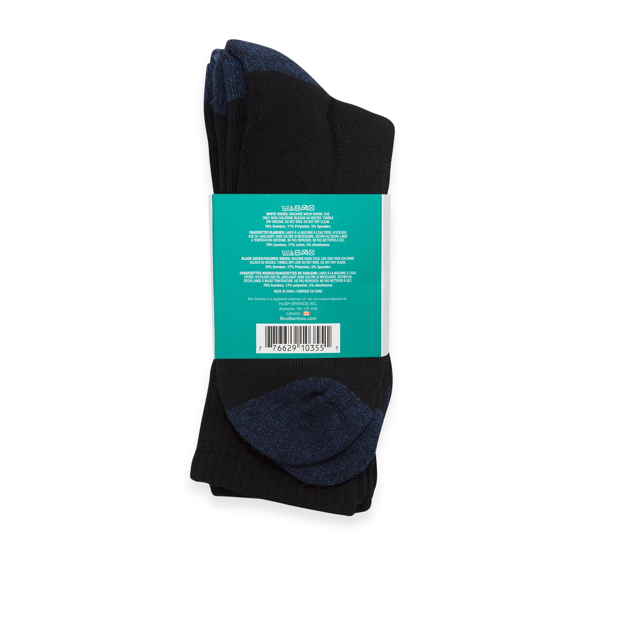 Hush Brands BOO 竹纖維 RAYON & 竹纖維 MEN’S 中筒襪｜BLACK 3PACK 產品細節圖 2