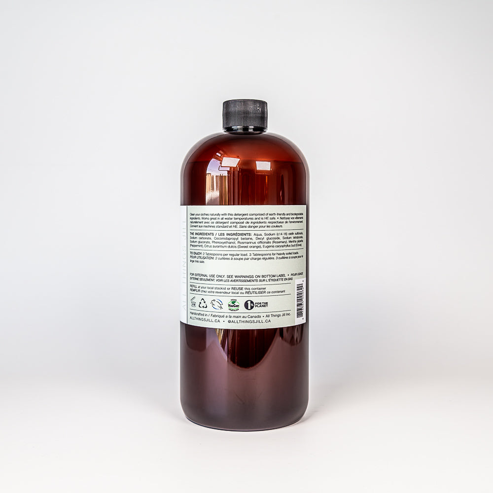 洗衣液｜迷迭香＋薄荷 背面標籤及成分圖