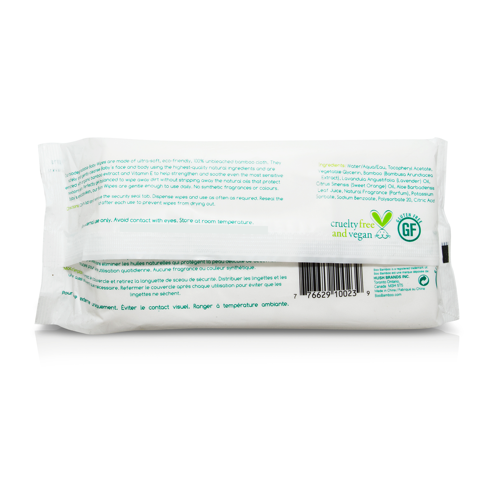 Hush Brands Baby Boo 竹纖維 Biodegradable 100% 竹纖維 嬰兒濕紙巾｜80ct 產品細節圖 2
