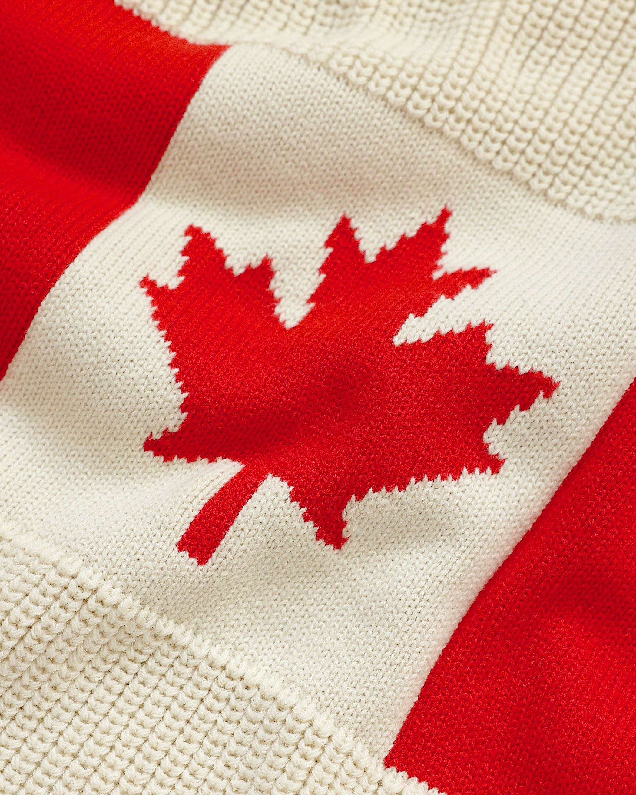 Province of Canada 加拿大國旗米白色純棉針織毛衣（男女同款）｜產品及穿著細節圖 4