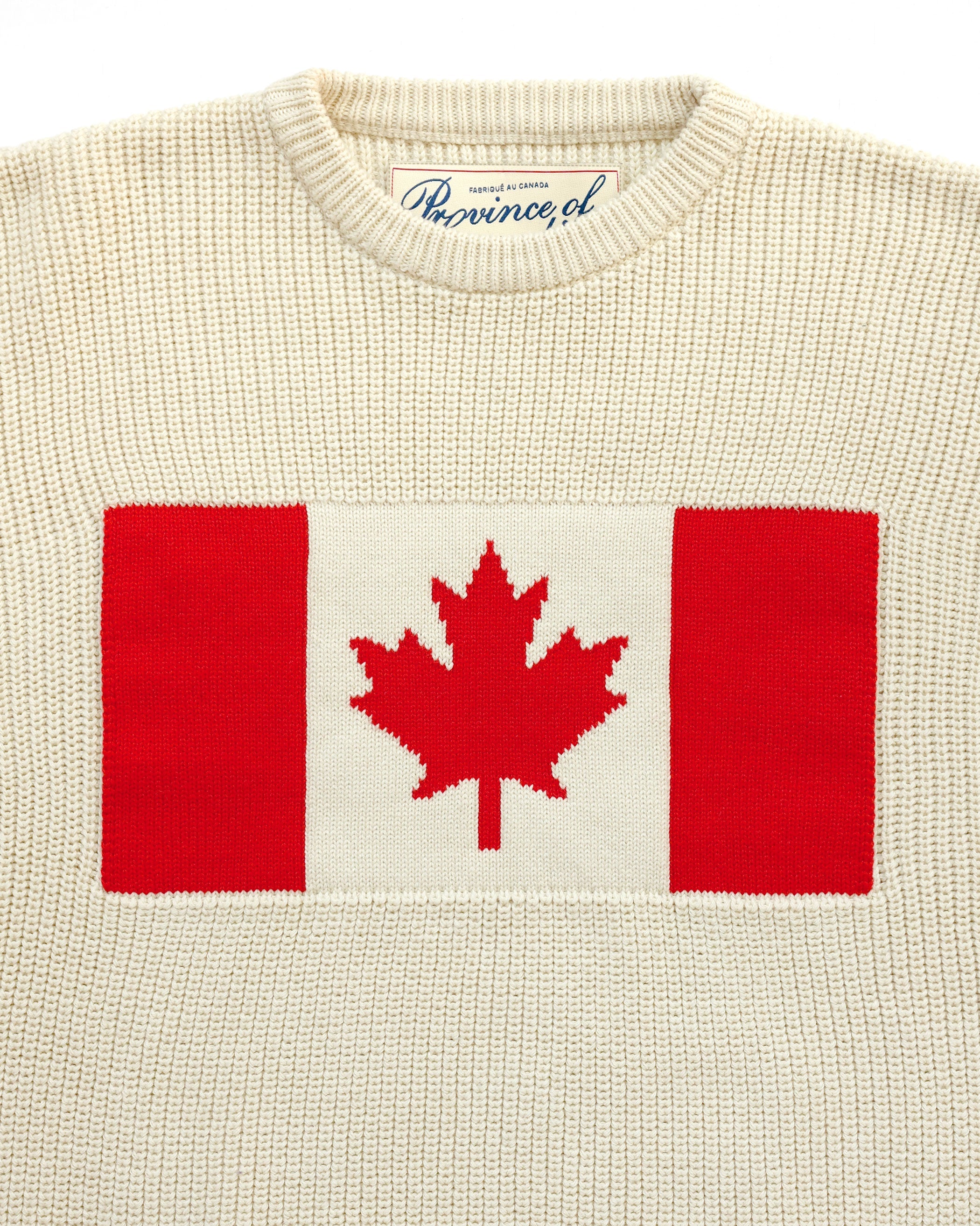 Province of Canada 加拿大國旗米白色純棉針織毛衣（男女同款）｜產品及穿著細節圖 6
