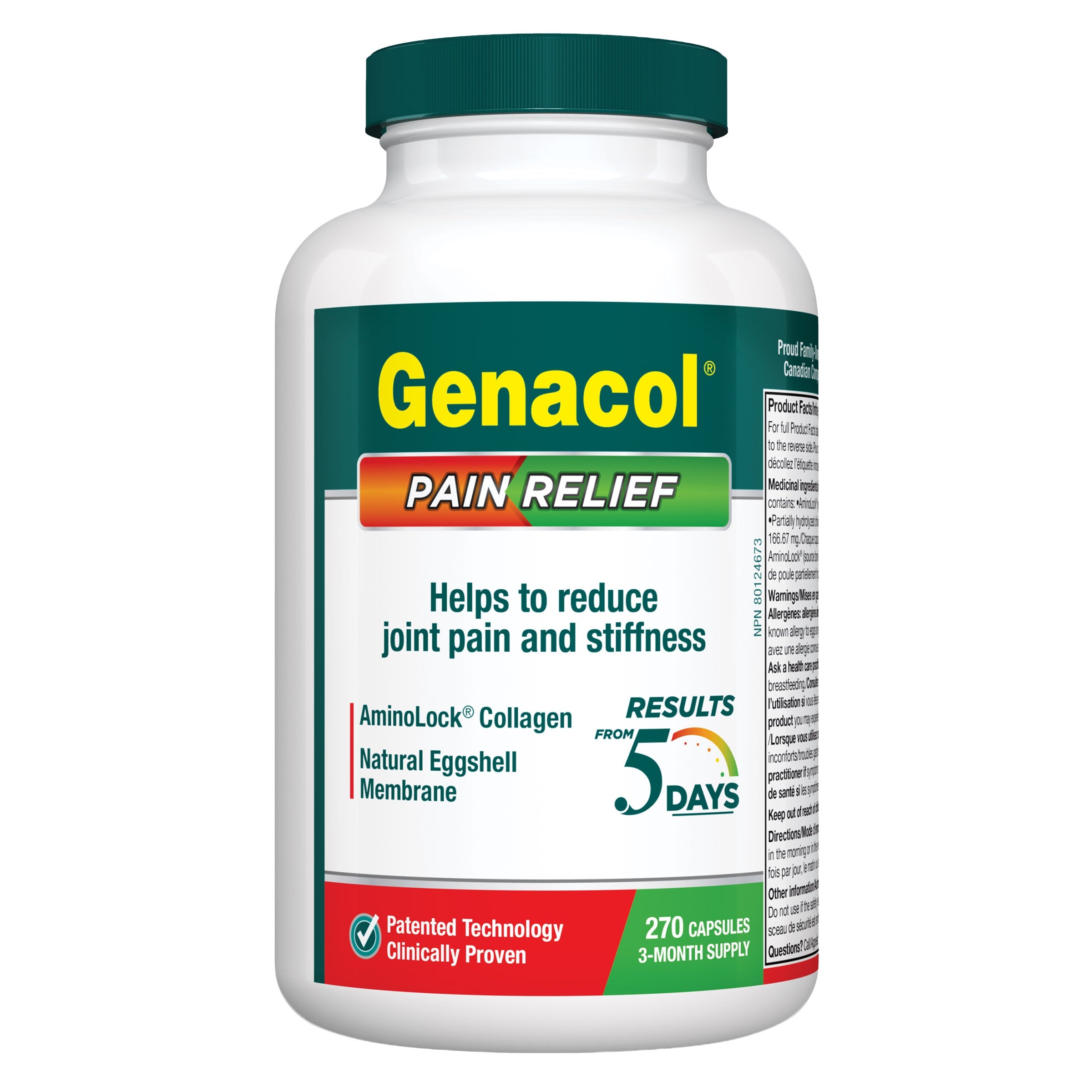Genacol Pain Relief 專利膠原蛋白 + 蛋殼膜關節配方 (270粒／90日) 產品圖片 1