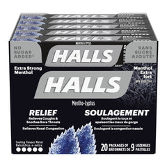 Halls 特強薄荷無添加糖潤喉糖 (9粒 x 20包) 產品圖片 2