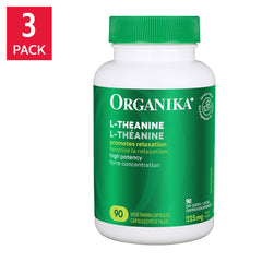 Organika L-Theanine 茶氨酸 225mg 放鬆素食膠囊 (90粒 x 3樽) 產品圖片 1