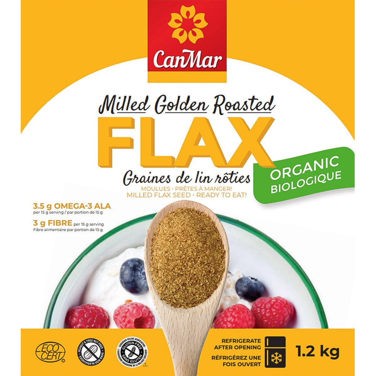Canmar 有機烘焙金黃亞麻籽粉 Omega-3 + 膳食纖維 (1.2kg) 產品圖片 1