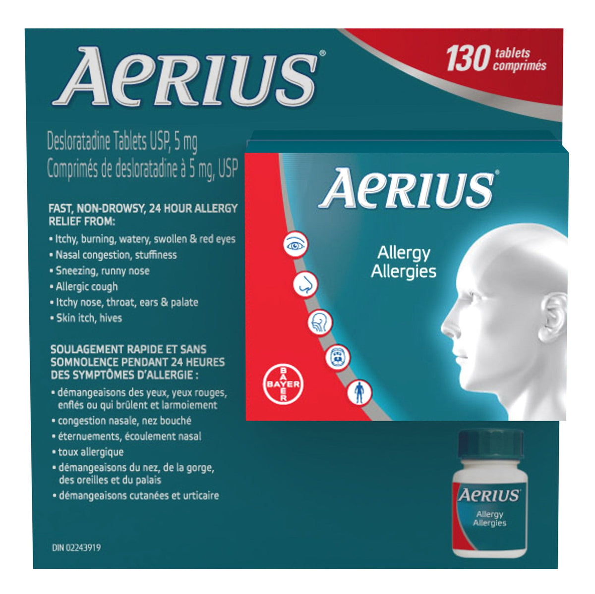 Aerius Aerius Allergy Relief Desloratadine 5 mg, 130 Tablets 產品圖片 1