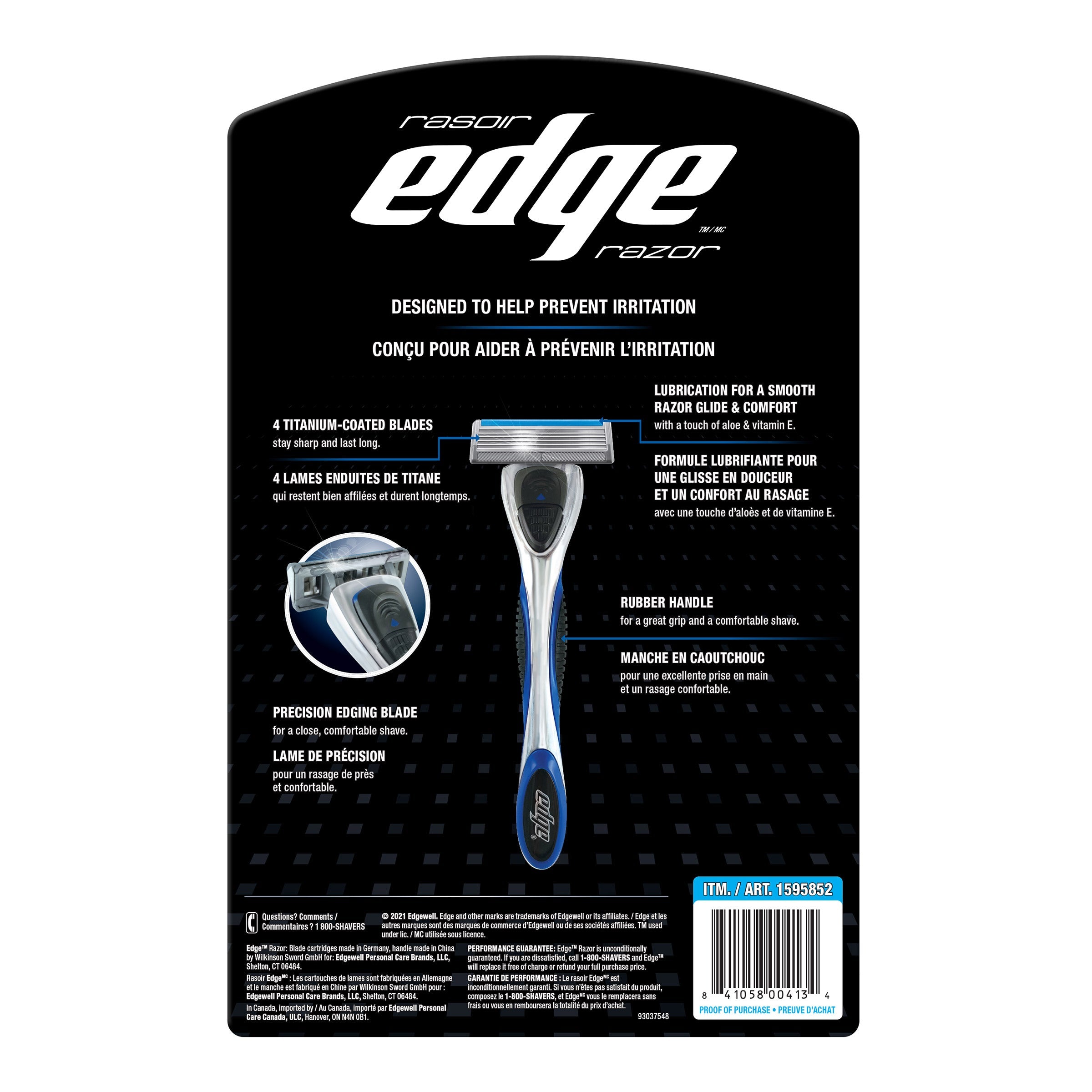 Edge 男士4刀片剃鬚刀套裝｜1手柄 + 21替換刀頭 產品圖片 2