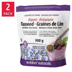 Webber Naturals 有機冷磨亞麻籽粉 Omega-3 + 膳食纖維 (900g x 2包) 產品圖片 1