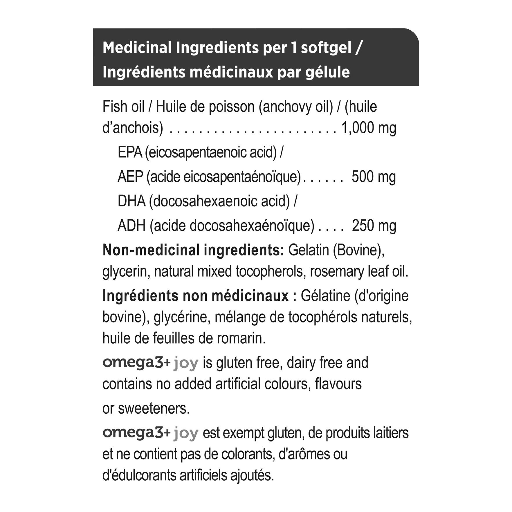Genuine Health joy omega3+ 高濃度魚油 EPA 500mg + DHA 250mg (240粒) 產品圖片 2