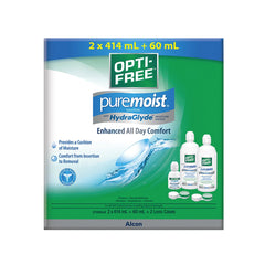 Opti-Free PureMoist HydraGlyde 多功能隱形眼鏡護理液 (414mL x 2 + 60mL + 鏡盒 x 2) 產品圖片 1
