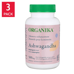 Organika 南非醉茄 500mg 阿育吠陀安睡記憶素食膠囊 (60粒 x 3樽) 產品圖片 1
