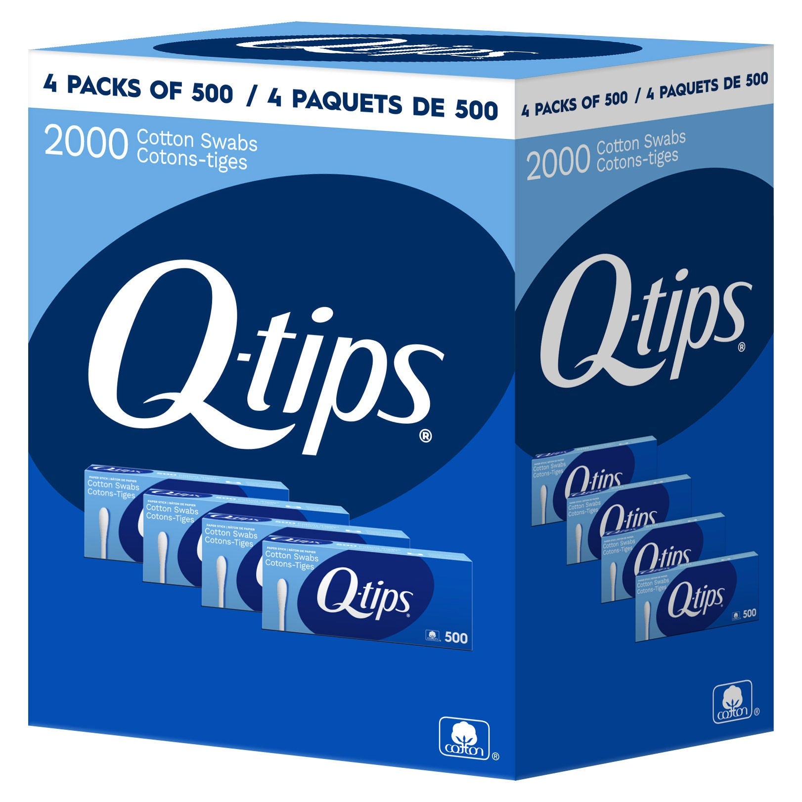 Q-tips 100%純棉棉花棒 家庭裝 (500支 x 4盒｜共2000支) 產品圖片 2