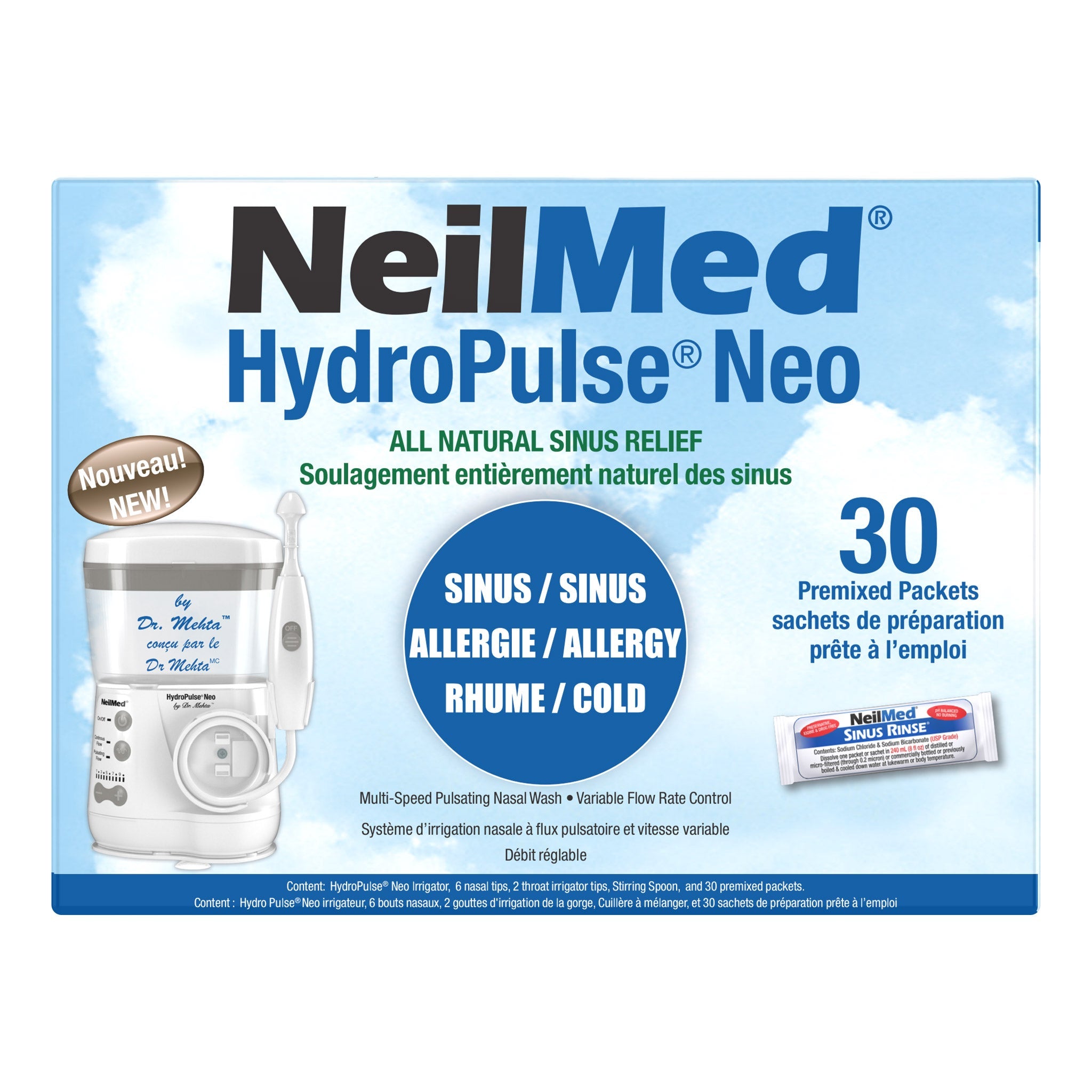 NeilMed HydroPulse Neo 電動洗鼻器 + 30包鹽水包 產品圖片 1