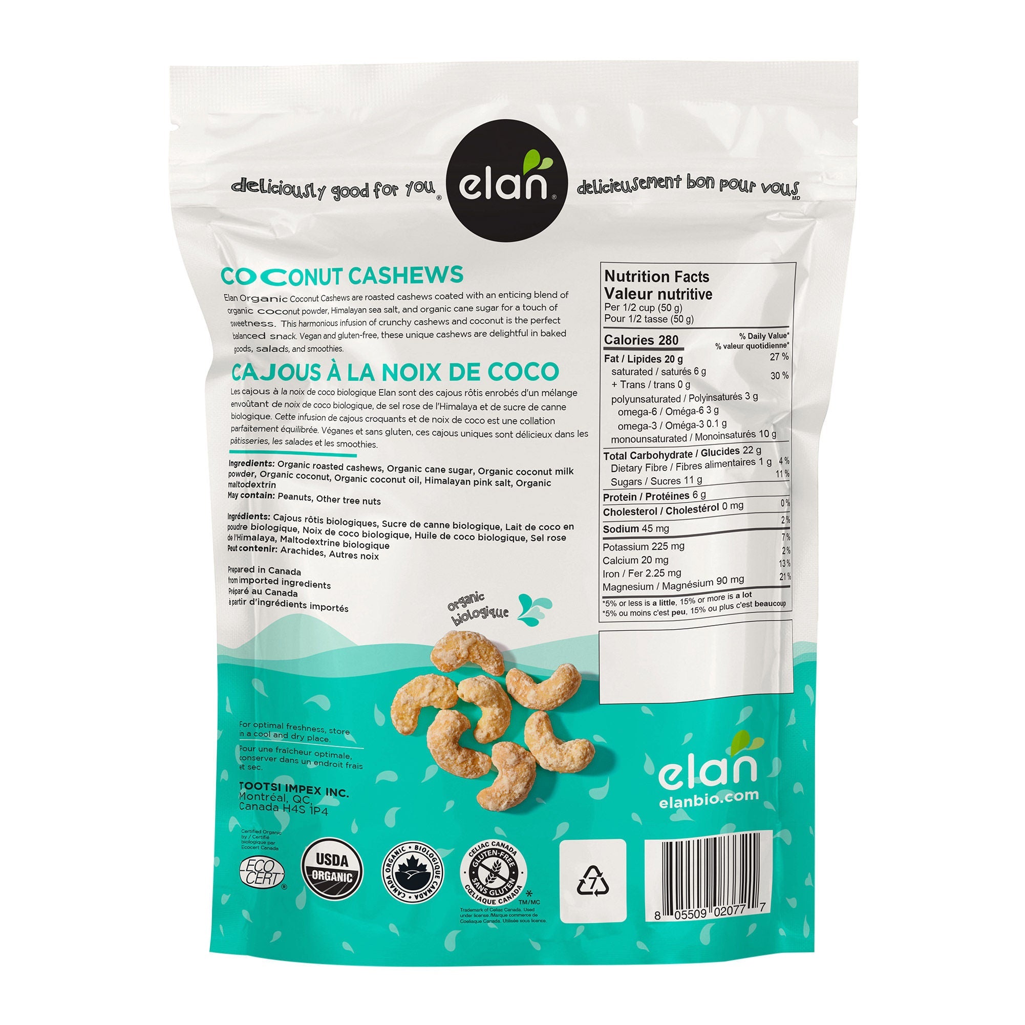 Elan 有機椰子腰果 無麩質 (550g x 2包) 產品圖片 2