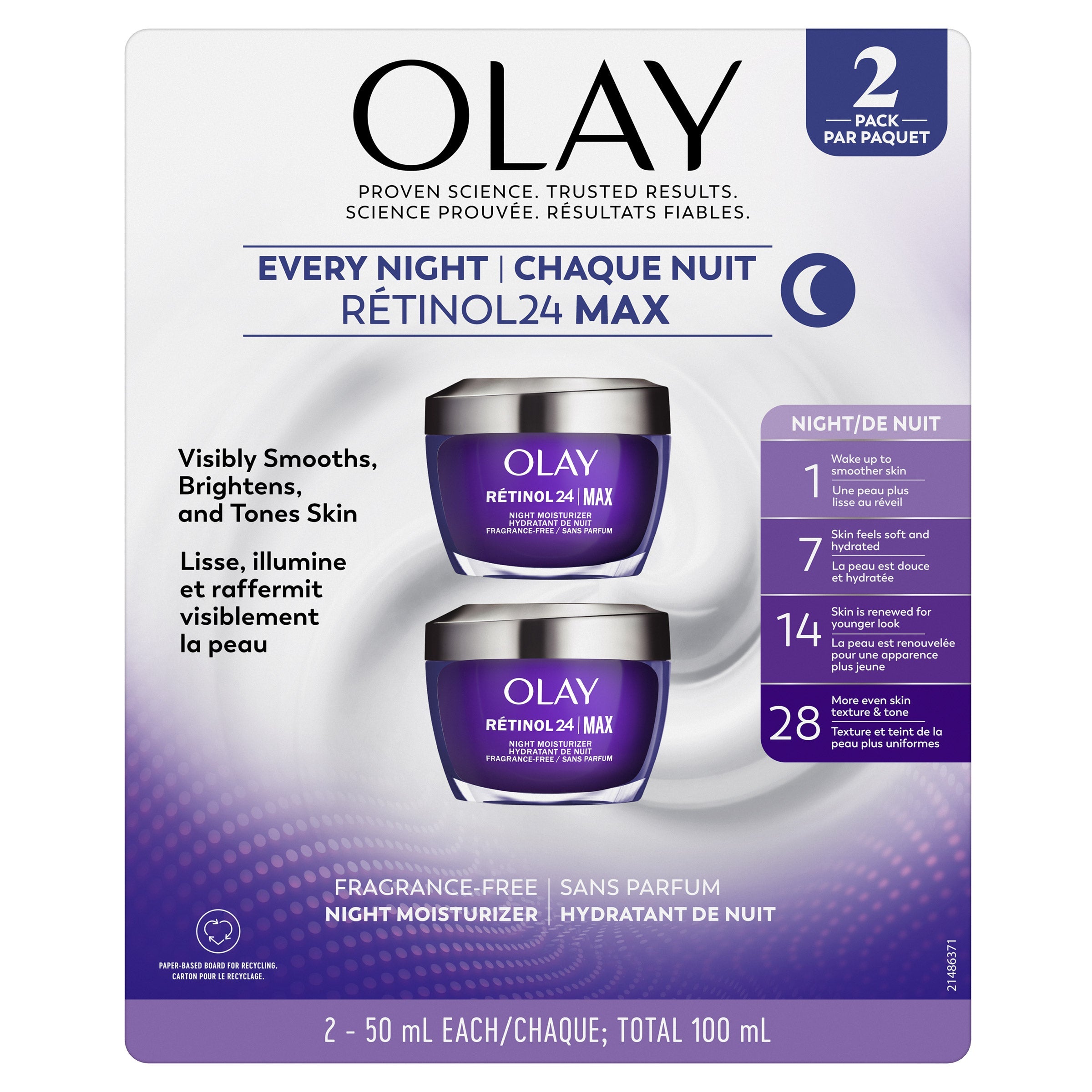 Olay Retinol24 MAX 視黃醇晚霜 (50mL x 2罐) 產品圖片 1