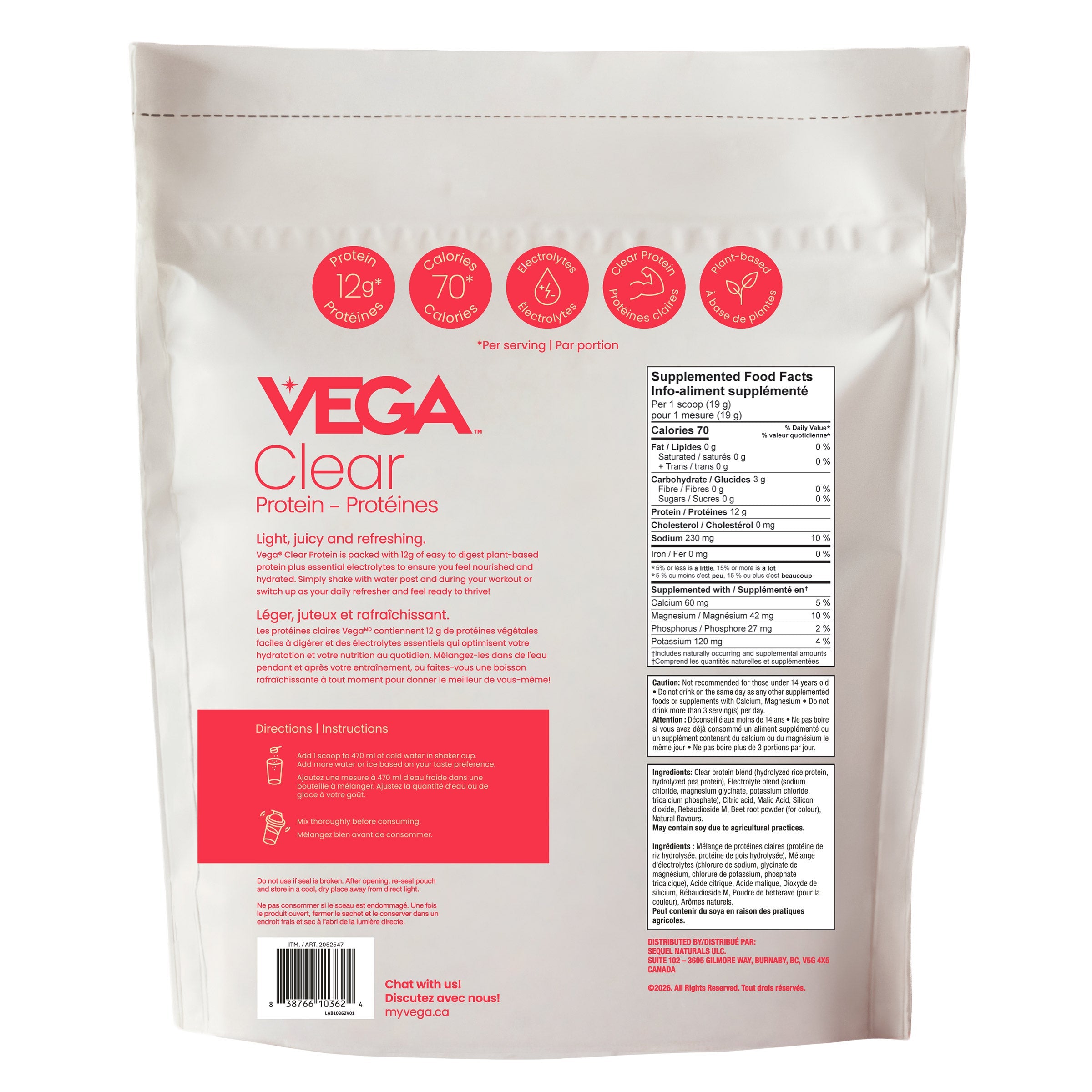 Vega Clear Protein 透明植物蛋白粉 西瓜味 (1kg) 產品圖片 2