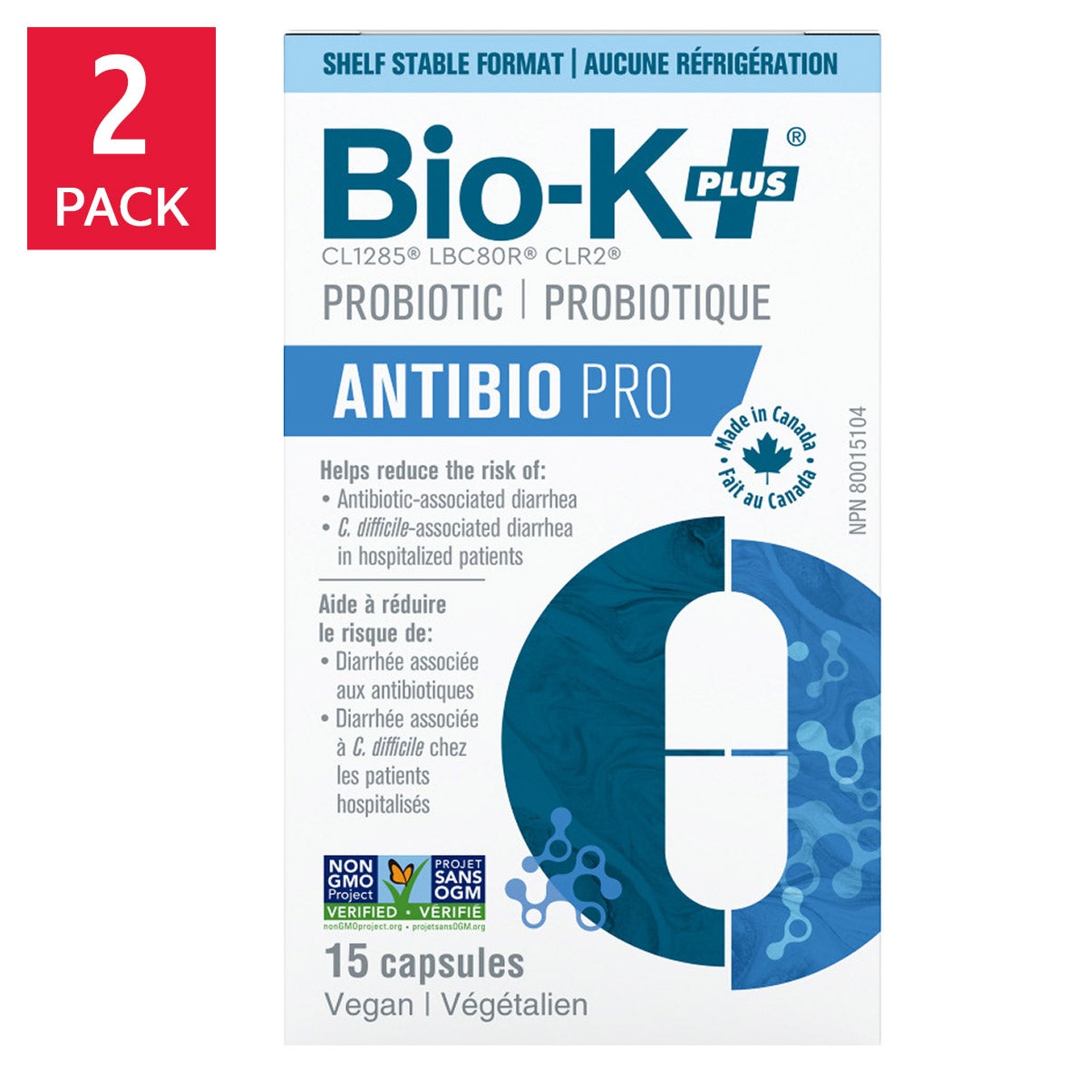 Bio-K+ Bio-K+ Probiotic Antibio Pro, 2 x 15 Capsules 產品圖片 1