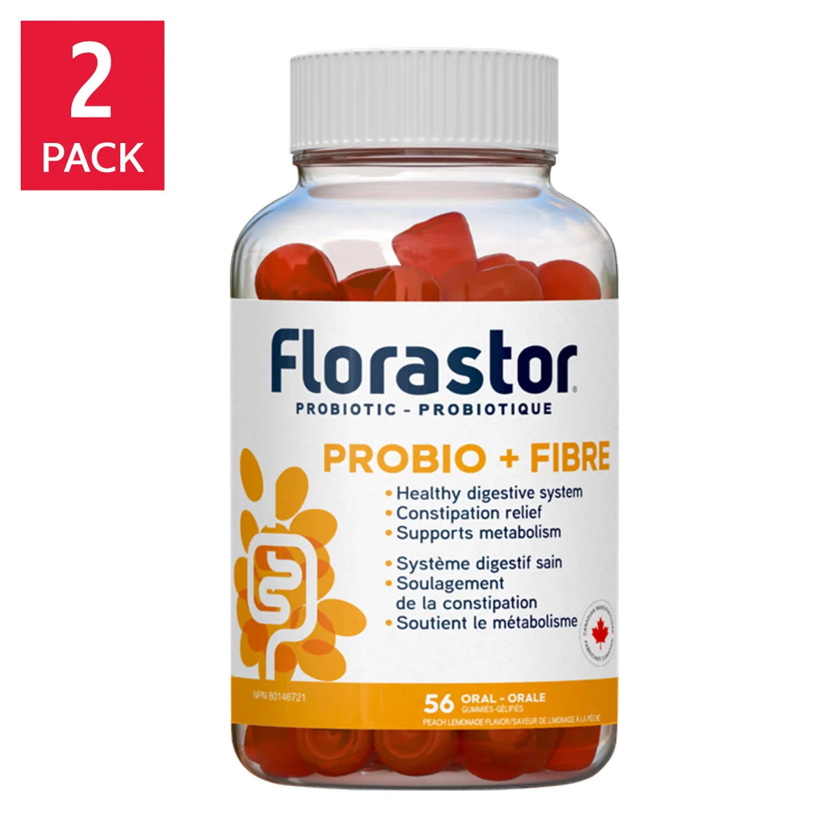 Florastor Florastor Probiotic + Fibre Supplement, 2 x 56 Gummies 產品圖片 1