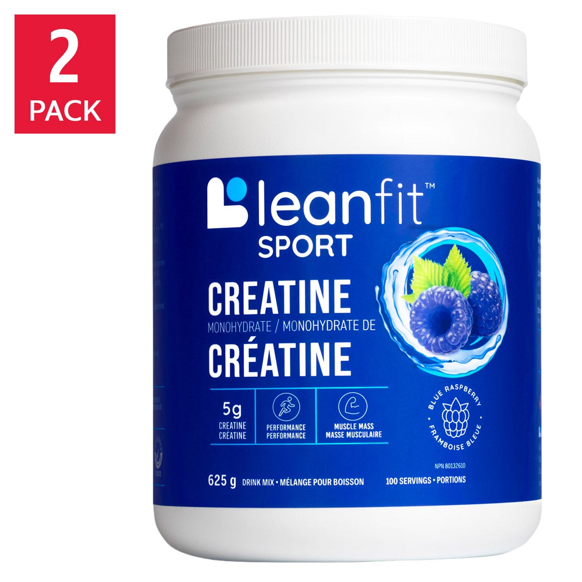 Leanfit 一水肌酸粉 藍莓味 (625g x 2罐) 產品圖片 1