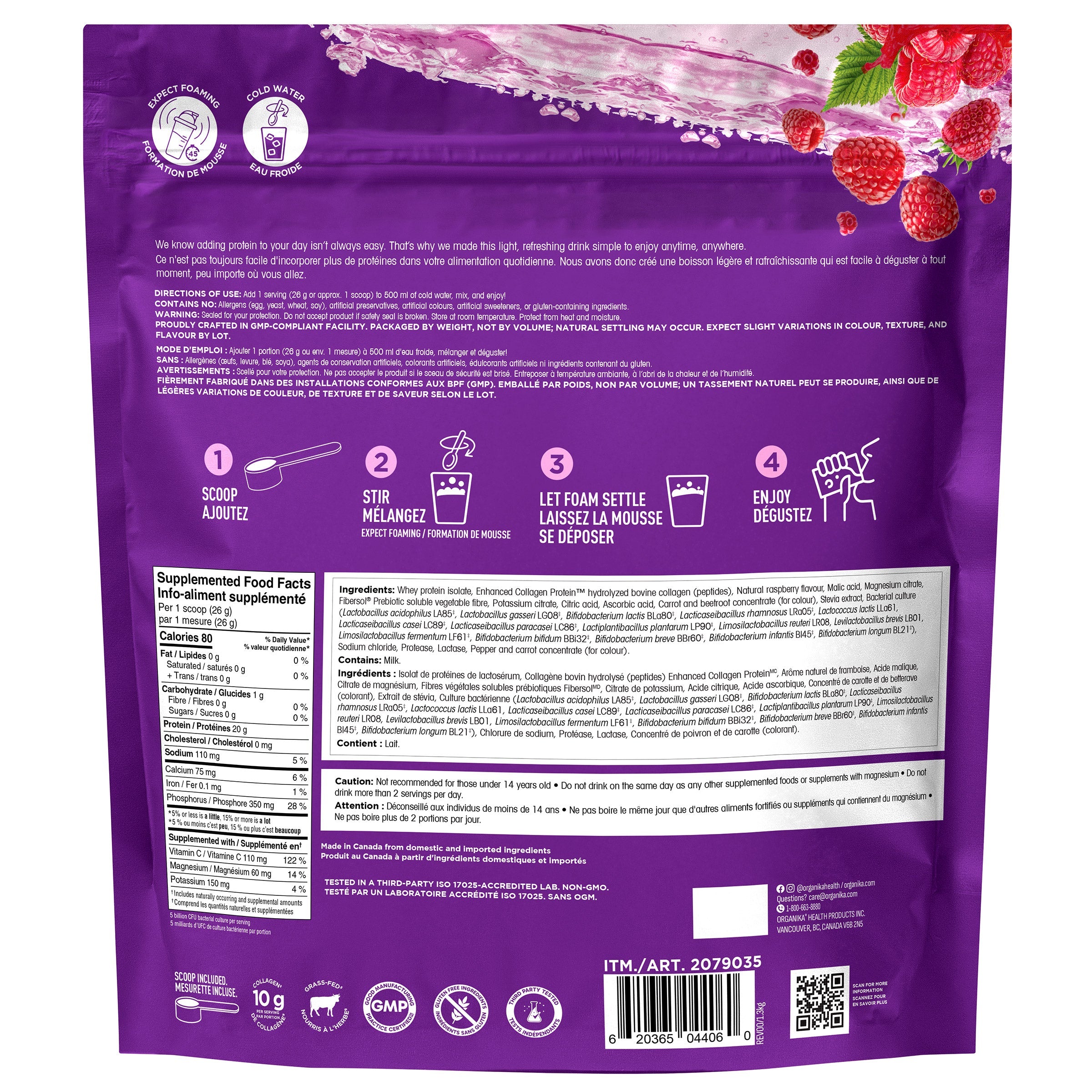 Organika Protein Hydrator 蛋白質電解補水粉 野莓味 (1.3kg) 產品圖片 2