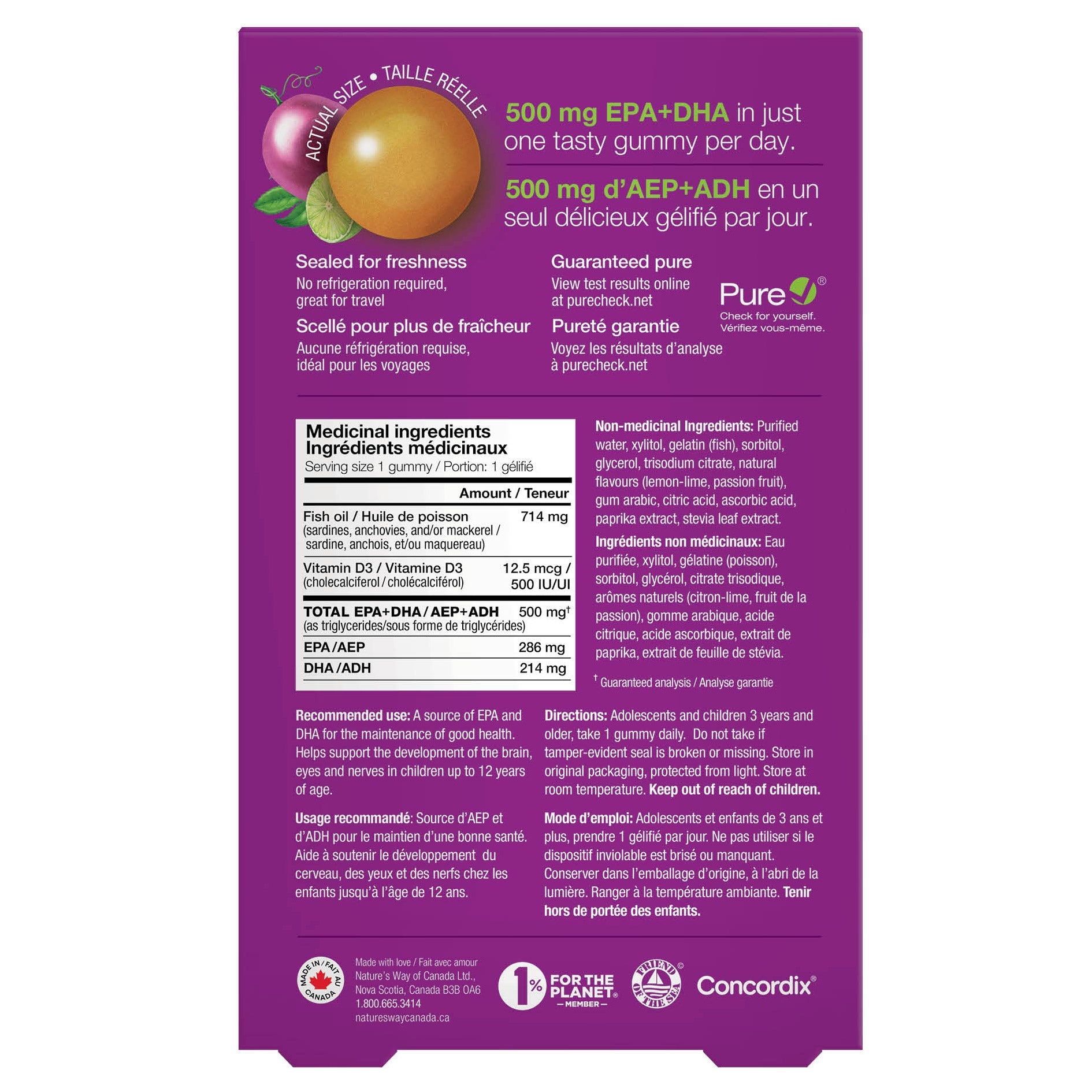 NutraSea 兒童Omega-3 熱帶柑橘味軟糖 (30粒 x 2包) 產品圖片 2