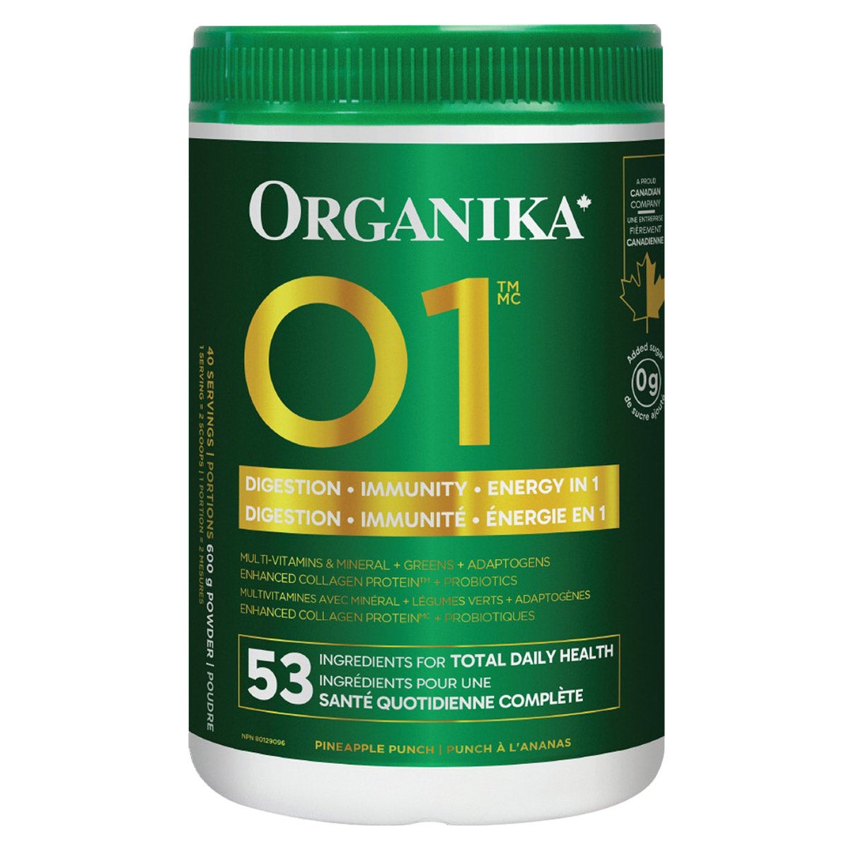 Organika Organika O1 Greens Plus Blend Pineapple Punch, 600 g 產品圖片 1