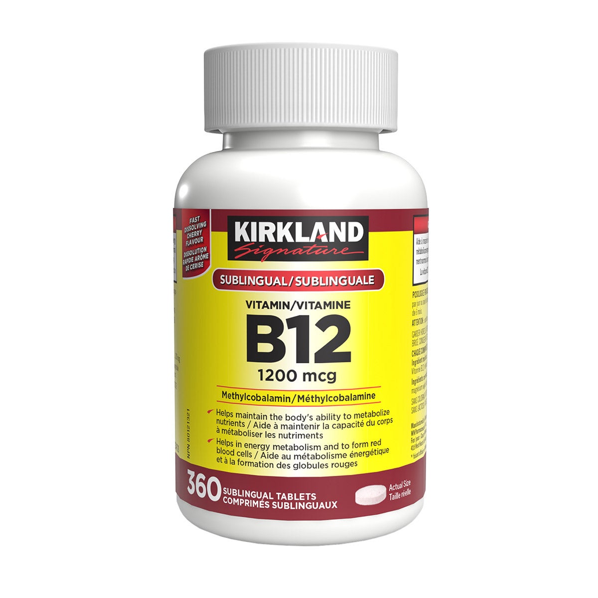 Kirkland Signature 維他命B12 1200mcg 櫻桃味舌下片 (360片) 產品圖片 1
