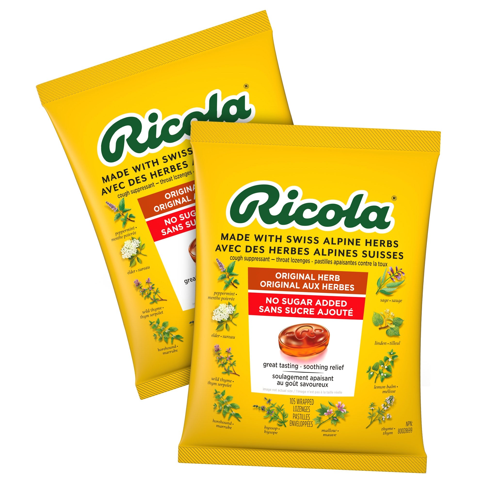 Ricola 瑞士原味13種香草潤喉糖 (105粒 x 2袋) 產品圖片 4