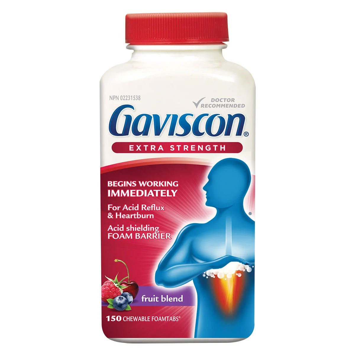 Gaviscon Extra Strength 緩解胃酸咀嚼錠 (150 粒裝) - canadahk
