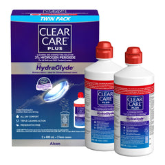 Clear Care Plus HydraGlyde 雙氧水隱形眼鏡深層潔淨消毒液 (480mL x 2 + 鏡盒 x 2) 產品圖片 1