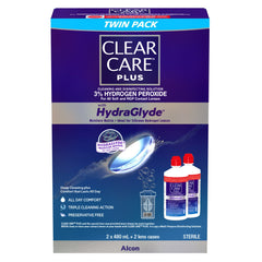 Clear Care Plus HydraGlyde 雙氧水隱形眼鏡深層潔淨消毒液 (480mL x 2 + 鏡盒 x 2) 產品圖片 2
