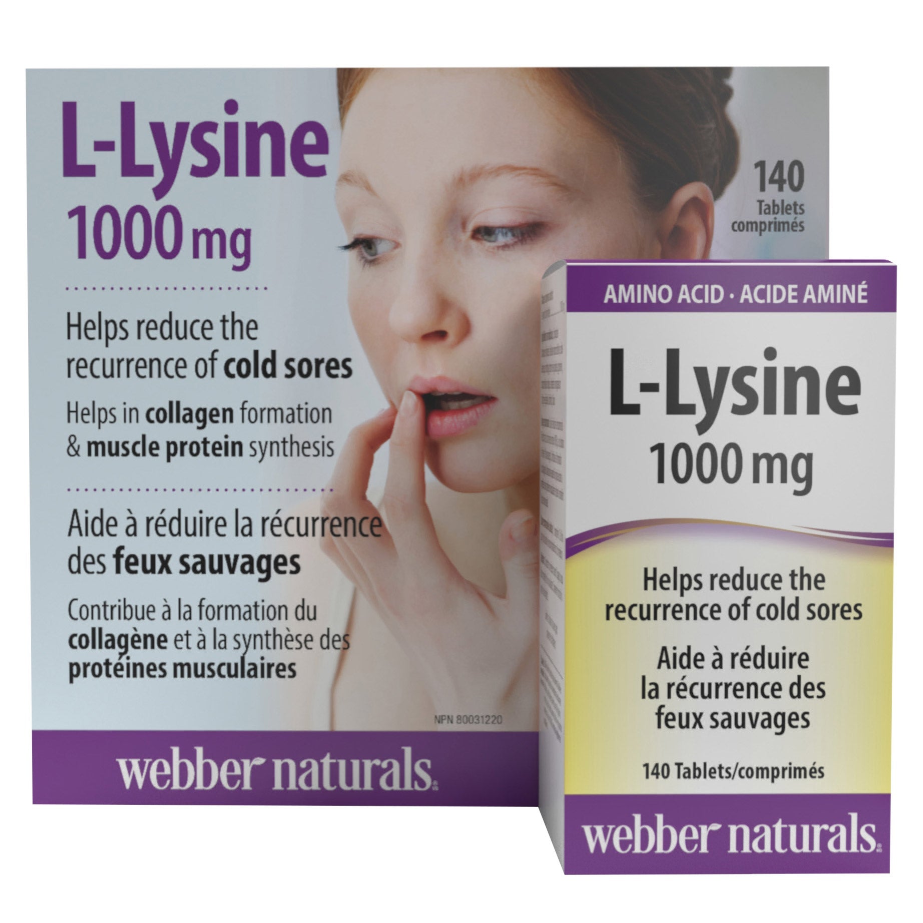 Webber Naturals L-Lysine 賴氨酸 1000mg (140片 x 2樽) 產品圖片 3