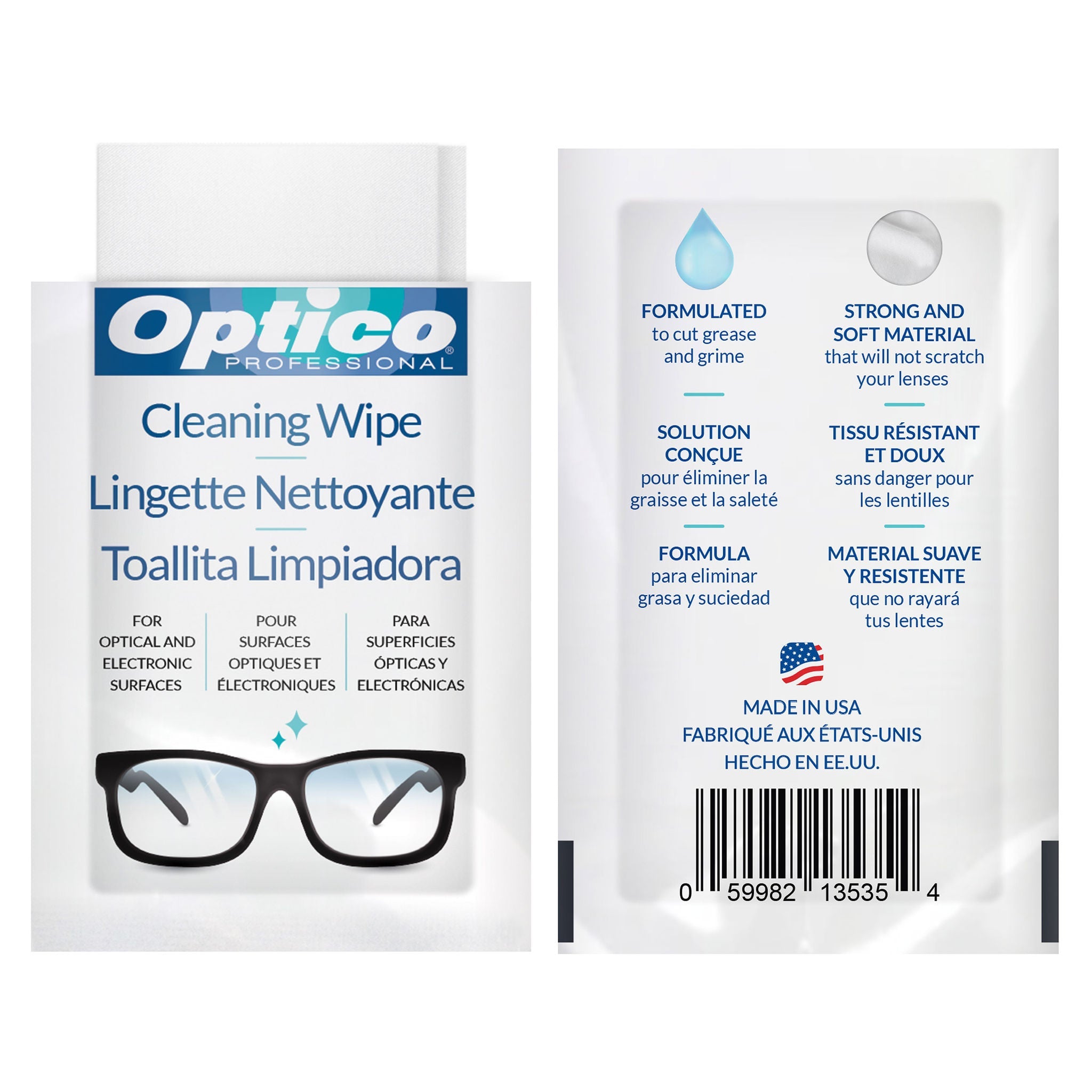 Optico 專業眼鏡及電子屏幕清潔濕巾 (99片 x 2盒) 產品圖片 3
