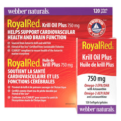 Webber Naturals Royal Red 磷蝦油 750mg + 蝦紅素 (120粒) 產品圖片 3