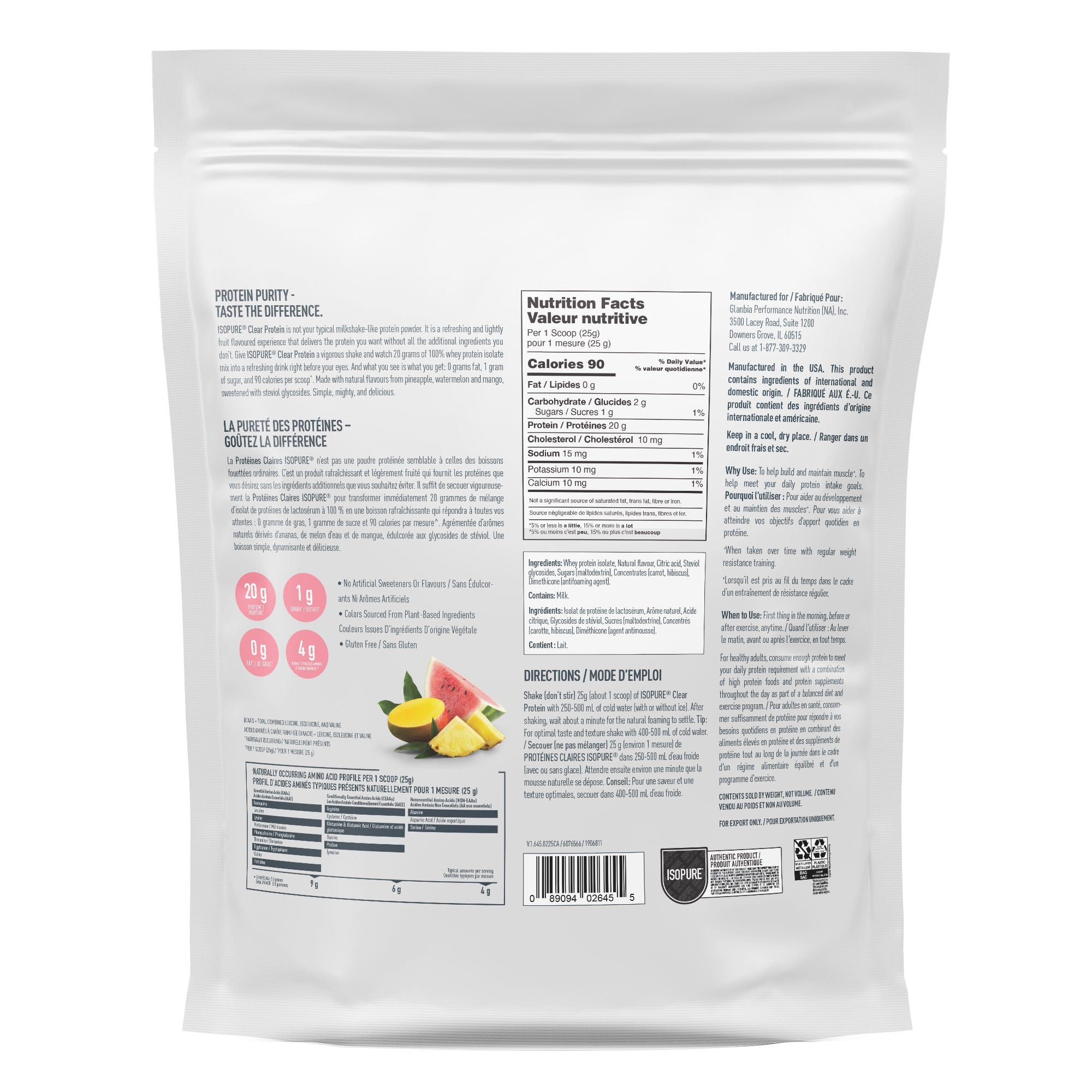 Isopure Clear Protein 清爽透明乳清蛋白粉 熱帶水果味 (1.25kg) 產品圖片 2