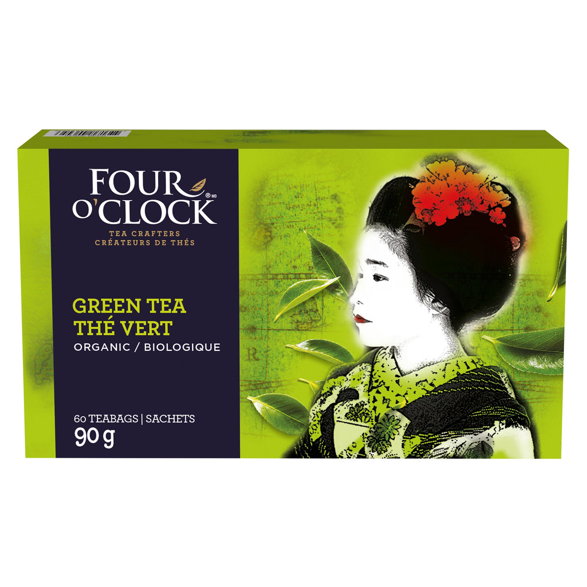 Four O'Clock 有機綠茶 茶包裝 (60包／90g) 產品圖片 1
