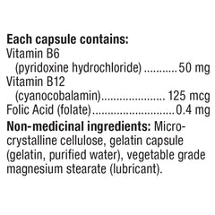 Webber Naturals 維他命B6 + B12 + 葉酸膠囊 (120粒 x 3樽) 產品圖片 3