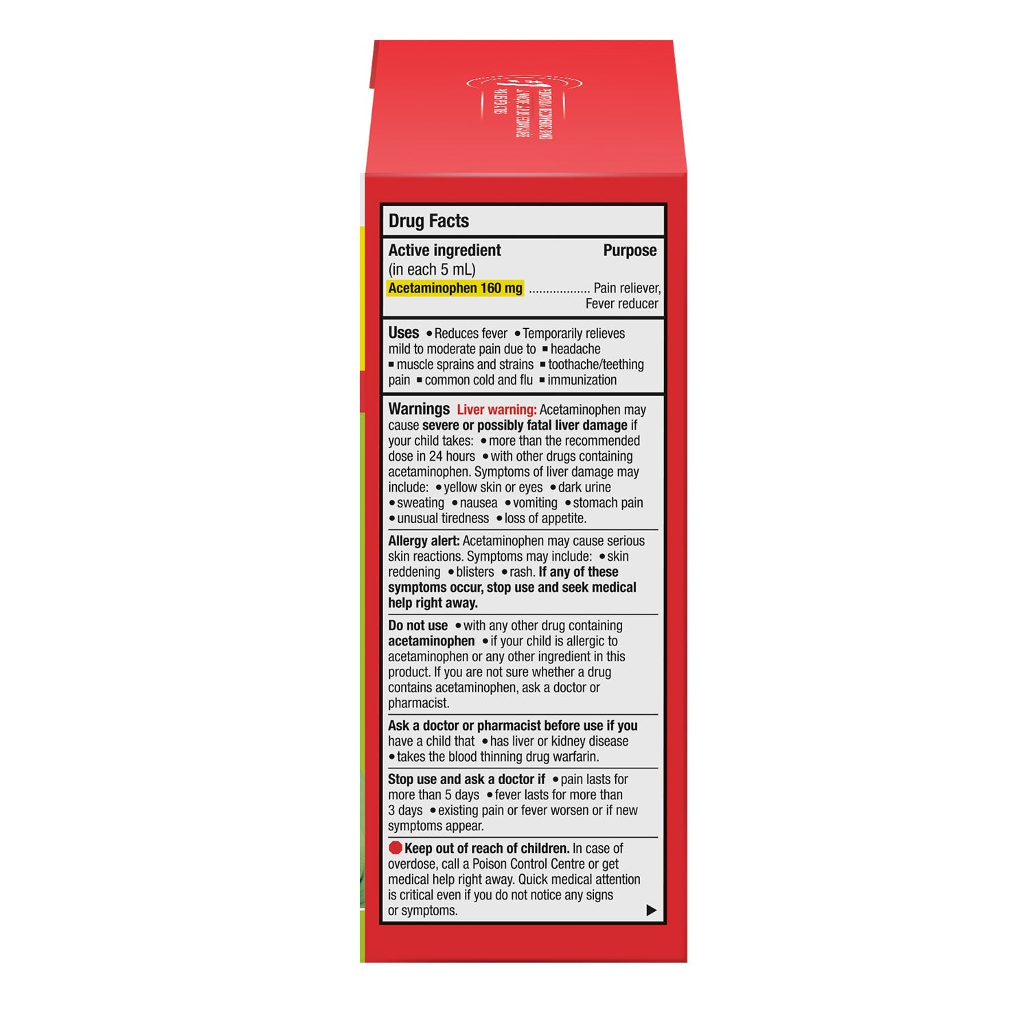 Children's Tylenol 兒童撲熱息痛止痛退燒液 香蕉莓味 (100mL x 3樽) 產品圖片 2