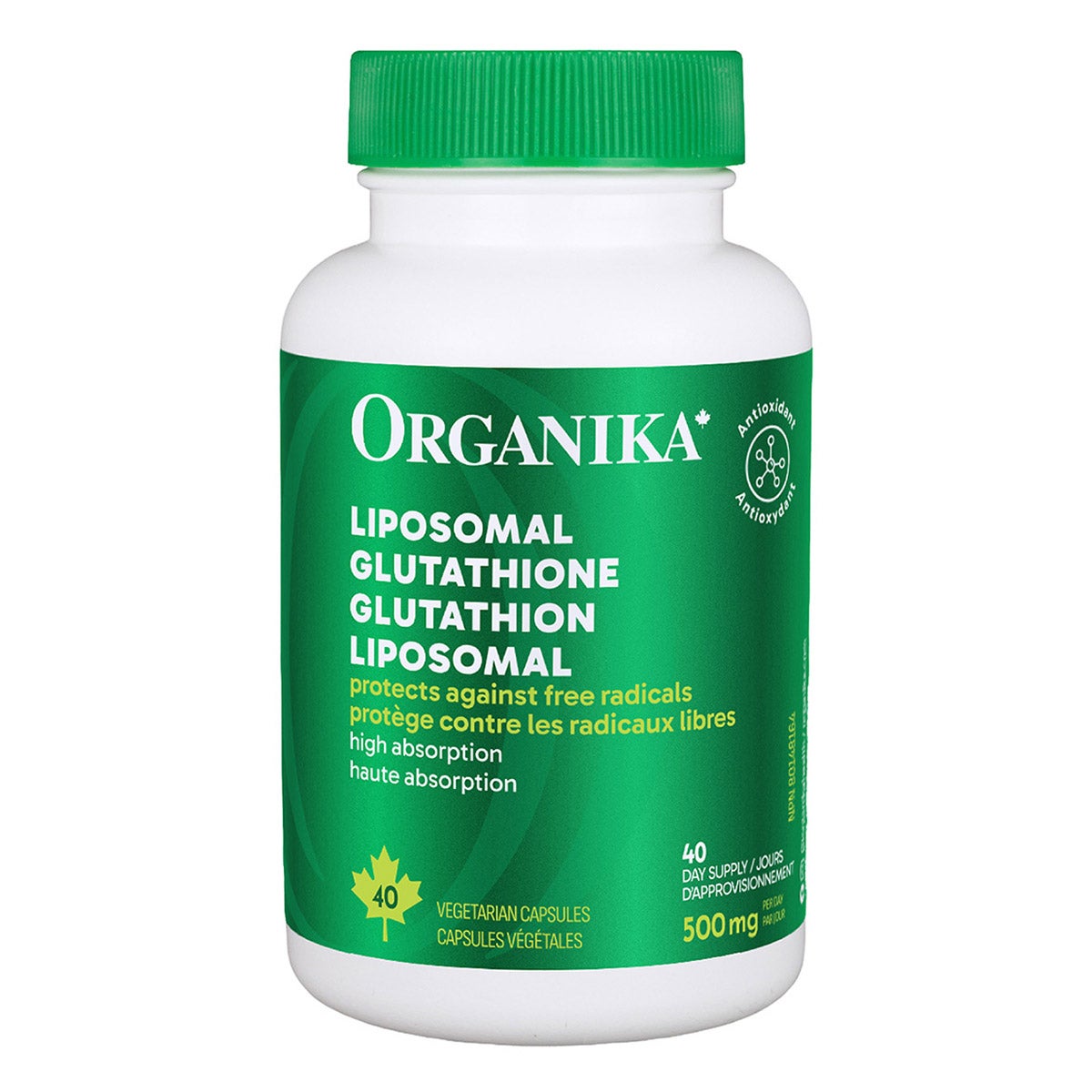 Organika 脂質體穀胱甘肽 500mg 素食膠囊 (40粒) 產品圖片 1