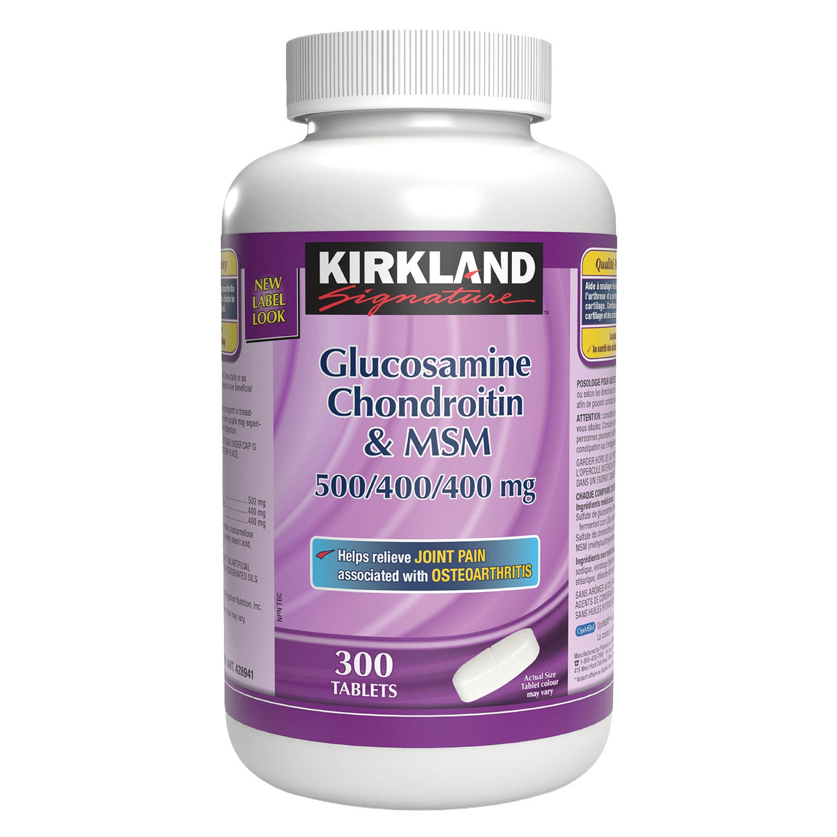 Kirkland Signature 葡萄糖胺 + 軟骨素 + MSM 關節配方片 (300片) 產品圖片 1