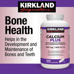 Kirkland Signature 鈣 600mg + 維他命D3 800IU + 礦物質片 (500片) 產品圖片 3