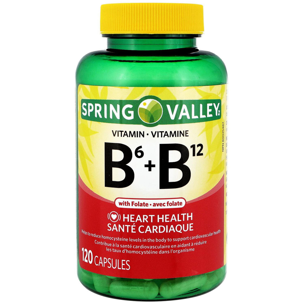 Spring Valley 維他命B6 + B12 + 葉酸膠囊 (120粒) 產品圖片 1