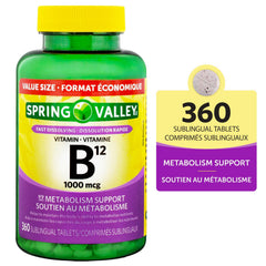 Spring Valley 甲鈷胺維他命B12 1000mcg 舌下快溶片 (360片) 產品圖片 5